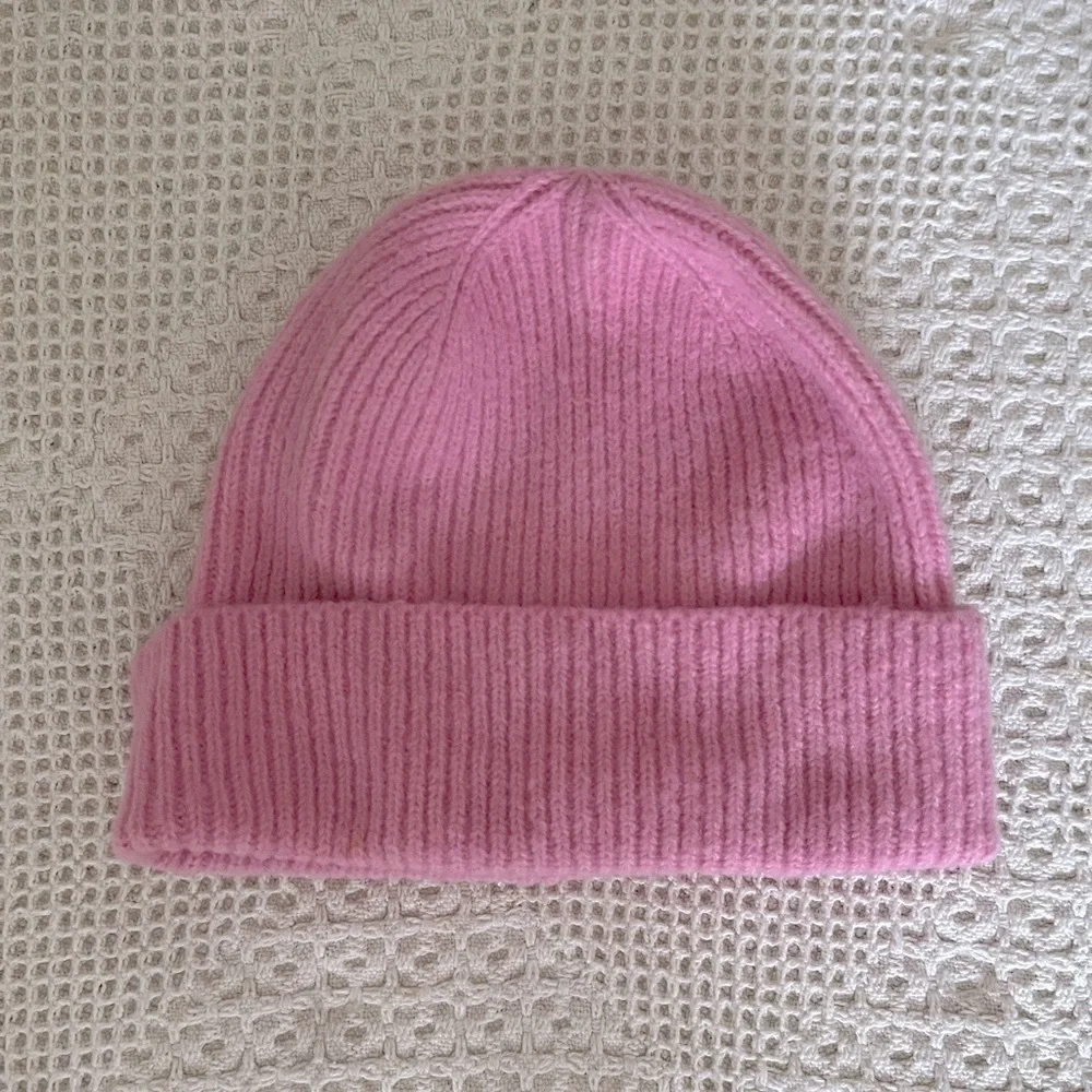 Pink Ribbed Knit Beanie - Picture 4 of 9